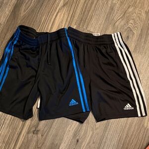 Adidas kids Black Shorts with Blue and White Accents (2 pairs)